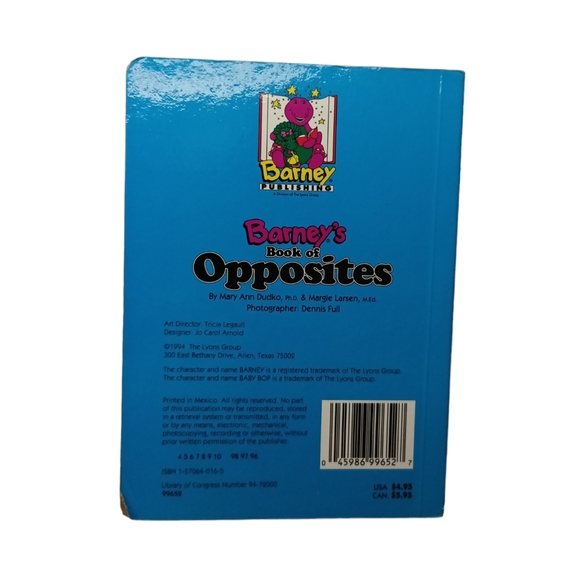 Barney's Book of Opposites - Picture 3 of 4